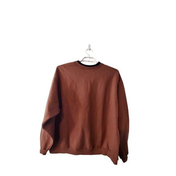 Top stitch sweatshirt womens 2X ? brown black mock neck trees Grandma - Picture 2 of 4